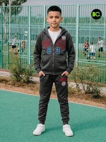 Big City Boy's Pants Youth Set Plush Fashion - Dark Grey - View 3