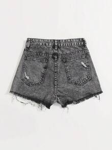 Denim Shorts, Minimalist & Fashionable, Suitable For Summer Shorts For Women Jeans - 深灰色 - 查看 3
