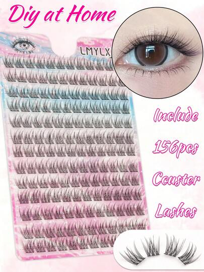 13 filas de agrupaciones de pestañas naturales muy naturales para extensiones de pestañas postizas DIY. Pestañas postizas de apoyo fuerte, ligeras, naturales y de un solo grupo. Pestañas en forma de C, cómodas, suaves y ligeras.