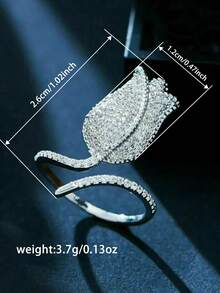 1pc Women's Elegant Square Cubic Zirconia Ring, Suitable For Wedding, Engagement, Anniversary Party, Valentine's Day Gift - 1# - View 10