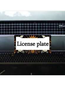 1 Piece,6.3x12.2inchMetal License Plate Frame Cover Floral Sun And Moon Front License Plate Frame Car License Plate, Car Exterior,It Can Add A Stylish Personality To Your Car,Funny License Plate Frame, License Plate Frames 2 Pack, Motorcycle License Plate Frame. - style1 - 查看 5