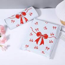 20个装心形粉色蝴蝶结红色丝带收纳袋，PE塑料邮寄袋，加厚物流袋，适用于女性、情人节、母亲节、返校季、交通运输、服装、文具、派对礼品包装，多功能包装，理想的节日礼品包装，满足您的所有需求 - 粉色 - 查看 5