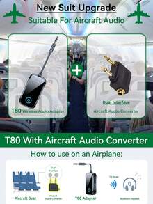 KZ Upgraded Bluetooth 5.4 AUX Receiver Transmitter 3.5mm With Microphone HiFi Stereo Wireless Audio Adapter For TV, Computer, Airplane, Car - Bluetooth 5.4 - View 12