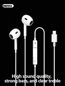 REMAX 有線音樂耳機 ，Lightning接口，HiFi立體聲音響質，舒適佩戴，13mm高保真動圈 ，適用於 iPhone 7/8/X/XS/XR/11/12/13/14 及SE、Pro、Pro Max 機型 - 查看 1