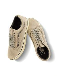 Giày Vans Old Skool da rắn cổ thấp dành cho nam và nữ, giày thể thao phong cách bụi bặm, giày thường ngày, giày đôi VN000CP5EBS - Màu Khaki - Xem 5