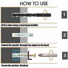 Metal Screw Expansion Anchor Kit - Self-Drilling Plugs, Includes Durable Concrete Wall Anchors, Heavy-Duty Fasteners And Bolt Sets, Secure Installation, Versatile For DIY And Professional Construction, Wholesale Supply - Multicolor - View 6