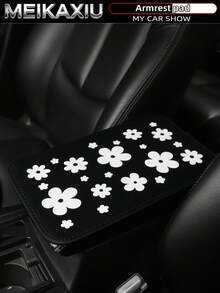 MEIKAXIU 新款粉色3D泡棉花朵潛水料車用扶手墊 中控台墊 女性車飾 - 發泡花扶手墊 - 查看 18