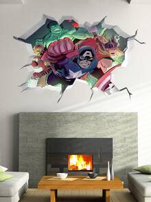 Marvel 3D Wall Sticker - Avengers: Climbing Wall Decal - Suitable For Living Room, Bedroom, Kitchen, Dining Room, Home Decor Gift, Wall Decoration - Multicolor - View 14