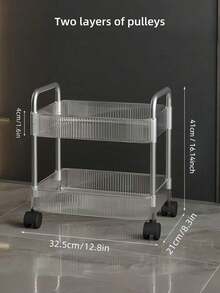 1 pezzo Carrello acrilico piccolo, rastrelliera per il trucco trasparente e mobile per uso domestico, scaffale organizzativo multifunzione ad alta capacità per il bagno, accessori per il bagno, carrello organizzatore per il trucco, rastrelliera mobile per ufficio, bagno, cucina e soggiorno (materiale aggiornato, più ampio e più spesso) - Multicolore - Visualizzare 9