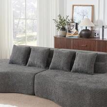 Modular Foam Sofa, Combinable 2-Piece Sofa Without Frame, 100% High-Density Viscoelastic Foam, Removable And Washable Plush Cover, Modern Minimalist Sofa. - Grey - View 11