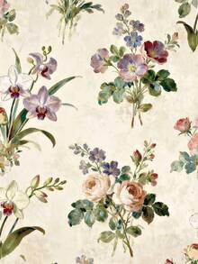 Floral Wallpaper Peel And Stick Vintage Floral Contact Paper Beige Flower And Leaf Wallpaper Removable Self Adhesive Wildflower Decor For Bedroom Cabinets Countertop Vinyl Thicken - 1pc - View 2