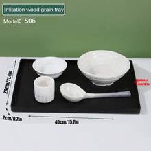 1 Khay nhựa hình chữ nhật màu trắng trang nhã, khay phục vụ đa năng, có 6 kích cỡ để lựa chọn, phù hợp cho bữa sáng/đồ ăn nhẹ/cà phê/trà/cocktail/món khai vị, khay đựng đồ trên bàn làm việc trong nhà bếp, phòng khách, phòng tắm, phòng ngủ, văn phòng, cửa hàng, ngoài trời, bàn cà phê, trên đùi/ghế sofa, tiệc nướng/tiệc tùng. - màu đen - Xem 15