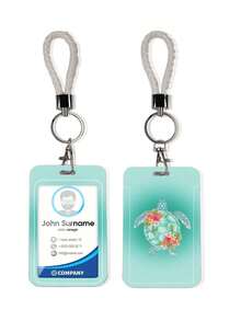 1 chiếc ví đựng thẻ hình rùa biển tươi tắn, có dây đeo chống thất lạc, thích hợp để đựng thẻ sinh viên, thẻ xe buýt, và sử dụng khi đi lại. - Nhiều màu - Xem 4