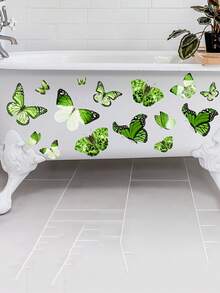 1pc "Fresh Green Wind Butterfly Wall Sticker - Natural Soft Decor" - Removable Self-Adhesive PVC Wall Sticker, Suitable For Bedroom, Living Room And Other Spaces - Spring Butterfly Decorative Sticker - D - View 6