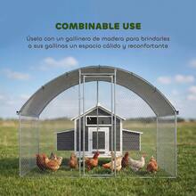 PawHut Farm Animal Coop - Silver - View 8