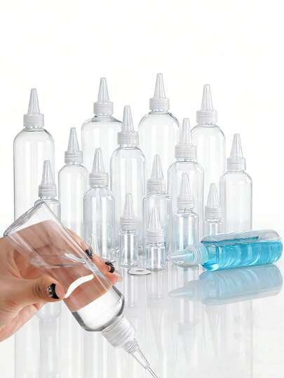 Multi-Size Clear Plastic Squeeze Bottles With Nozzle Caps, Refillable Precision Tip Bottles For Liquids, Leak-Proof Pointed Tip Containers For Cosmetics, Crafts & DIY Projects, Ideal For Travel, Salon & Home Use, Suitable For Beauty Enthusiasts, Crafters & Hobbyists, Perfect For Easter Crafting & Travel Gifting, Versatile As Squeeze Bottles, Dropper Bottles & Travel Containers,Practical Gifts For Mother's Day