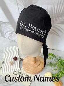 Personalized Name Scrub Cap, Embroidered Text Surgical Cap, Custom Doctor Scrub Cap, Orthopedic Surgeon Cap, Medical Apparel, Nurse Gift, Customized - Multicolor - View 2