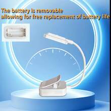 【1/2个装】电池供电夹式阅读灯，电池供电（不含电池），专用护眼阅读灯，鹅颈360°旋转，可调光，适用于卧室、书房、办公室阅读 - 電池垂直閱讀燈 - 查看 4