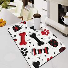 Tấm lót bàn/quầy bar in hình dấu chân thú cưng, chịu nhiệt, dùng để thấm hút nước, nhanh khô, đế cao su chống trượt, thấm hút tốt và dễ vệ sinh. - Vàng - Xem 12