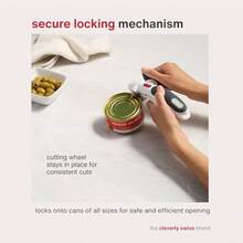 Zyliss Lock N' Lift Can Opener - Manual Can Opener with Locking Mechanism - Safe Magnetic Can Opener - Easy-to-Turn Can Opener - White/Gray - Gris - Ver 3