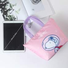 Miniso 史努比便携式铝箔保温午餐包，大容量易清洁内衬，防水外层，适合露营和野餐，便携式保温午餐盒包 - 紫色 - 查看 3