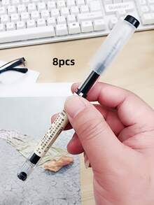 Bộ 8 bút bi mực khô nhanh đầu nhọn 0.35mm | Đen/Xanh dương/Đỏ, viết trơn tru, cấu trúc bền chắc, lý tưởng cho người đi làm và sinh viên, văn phòng phẩm. - Nhiều màu - Xem 9