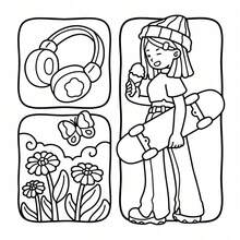 1 Stück Mädchen Malvorlagen Malbuch für Erwachsene und Kinder, Schulmaterial, Spielzeug, Essentiell für den Schulstart, kräftig und einfach, simple und große Designs zum entspannenden Ausmalen - Verschiedenfarbig - Übersicht 9
