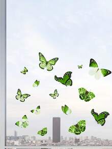 1pc "Fresh Green Wind Butterfly Wall Sticker - Natural Soft Decor" - Removable Self-Adhesive PVC Wall Sticker, Suitable For Bedroom, Living Room And Other Spaces - Spring Butterfly Decorative Sticker - D - View 8