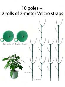 1/5/10 buah Tiang Penyangga Tanaman Montella, Tiang Tinggi yang Dapat Ditumpuk dengan Tali Pengikat Velcro, Dirancang untuk Menyangga Batang Tanaman Merambat, Penyangga Berkebun, Cocok untuk Berkebun di Luar Ruangan - beraneka warna - View 12