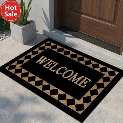 1 Thảm chùi chân ngoài trời Welcome Home chống trượt, chống thấm nước, kiểu vỏ dừa, màu nâu, dùng trang trí nhà cửa. Thảm có 3 kích cỡ để lựa chọn, phù hợp làm thảm chùi chân ngoài trời, trong nhà, phòng tắm và phòng khách.