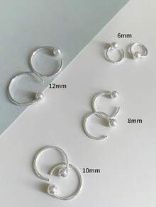 1 chiếc khuyên mũi hạt bạc S925 - Tinh tế và đa năng. Món quà lý tưởng cho Ngày Valentine hoặc sinh nhật, cũng là lựa chọn tuyệt vời dành cho mẹ, bạn gái và bạn thân. - Vòng mũi đơn - Xem 6