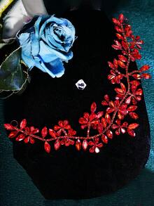 1pc Shiny Crystal Rhinestone Bridal Waist Belt, Suitable For Wedding Dress, Evening Gown - Multicolor - View 8