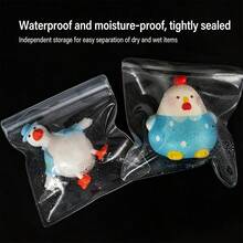 5pcs Transparent PVC Self-Sealing Bags, Squeeze Toy Storage Bags, Waterproof & Moisture-Proof, Stress Relief Toy Display Bags, Portable Small Item Storage, Reusable - Clear - View 4