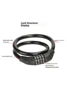 Gembok Sandi Anti-Pencurian Ringkas, Tidak Perlu Kunci, Kombinasi 4 Digit, Keamanan Lebih Tinggi. Bahan Bodi Gembok: Kabel Baja Kekuatan Tinggi/Paduan Baja Mangan, Anti-Potong, Cocok Untuk Jalanan Perkotaan (Toko Serba Ada, Kafe), Luar Ruangan - Beraneka warna - View 4