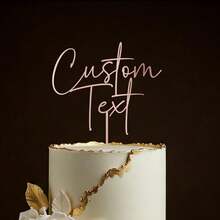Hiasan Kue Pernikahan Emas Mr. & Mrs. - Akrilik Rustic Kustom dengan Potongan Laser, Nama Kustom, Dekorasi Ulang Tahun Pernikahan, Dekorasi Kue Efek 3D, Pesta Lajang - Topi Kue Pernikahan Emas - View 21