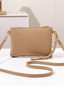 Bolsa de playa con correa para la muñeca, monedero, bolso bandolera para mujer, nuevo bolso pequeño versátil para el hombro a la , bolso cuadrado dulce para primavera/verano, playa - Caqui - Ver 7