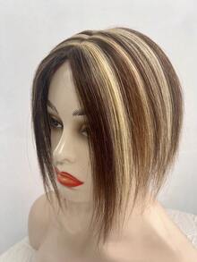 Toupee Hairpieces For Women, 10 Inch Hairpieces For Women, Human Hair With Thinning Hair, Dark Brown, No Bangs - 10 inc P4 - 查看 8