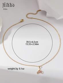 Hihho 1pc Delicate Mermaid Tail Pendant Necklace, Suitable For Daily Sweet Outfit, Sunny Beach, Street Stroll, Fashion , Gift For Girlfriend Or Best Friend - Yellow Gold - View 9