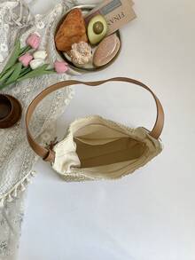 Túi xách SIMUTINE kiểu dáng mới dành cho nữ, túi đeo vai dung tích lớn, túi dệt kiểu dáng thường ngày mùa xuân, chất liệu rơm, phù hợp cho sử dụng hàng ngày, mua sắm, du lịch, công sở, sinh viên. - trắng - Xem 10