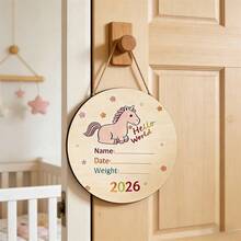 Baby Announcement Sign Hello World Wood Birth Announcement Sign Newborn Sign For Hospital - Black - View 3