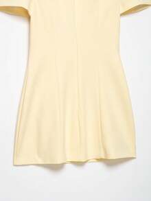 Đầm ngắn xếp ly có túi, kiểu dáng châu Âu và Mỹ, thời trang nữ DEEKA Xuân/Hè mới. - Màu vàng - Xem 11