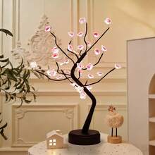 1pc 36LED Tree Lamp, Home Decor, Bedside Table Lamp, Plum Blossom Tree Lamp, Desk Lamp, For Living Room, Bedroom, Home, Office Lighting, Christmas Holiday Decor [Battery Operated] - Plum Blossom Tree Light - View 4