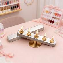 1 Set Metal Integrated Base Portable Nail Art Practice Display Stand, Reusable Magnetic Acrylic Nail Art Practice Display Holder, Acrylic Painting False Nail Practice Stand, Nail Art Tools - Multicolor - View 2