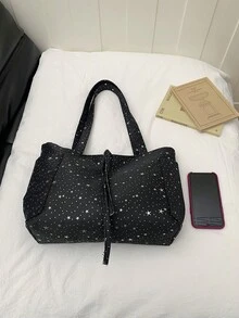 New Large Capacity Diamond Quilted Dual Handle Women's Shoulder Bag, Lightweight & Portable, Suitable For Summer Outdoor Travel, Comes With Animal Pendant Decor, Essential Travel Backpack - Multicolor - View 7