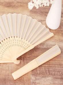 10/5/2pcs Set & 1pc Foldable Paper Hand Fan, Multipurpose Solid Color Folding Fan, Modern Collapsible Fan For Home, Performance Props, Summer - Multicolor - View 5