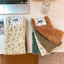 4条花卉图案洗碗布，速干清洁布，加厚宽大，柔软透气，也可用于浴室清洁、汽车抛光、餐具和玻璃清洁。可重复使用的方形毛巾。 - 多色 - 查看 8