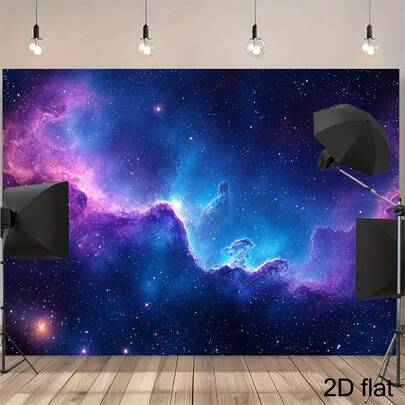 1-Piece Set, Milky Way Night Sky Background Cloth, Starry Night And Space Galaxy Theme, Perfect For Decorating And Photography Props, Suitable For Indoor And Outdoor Scenes