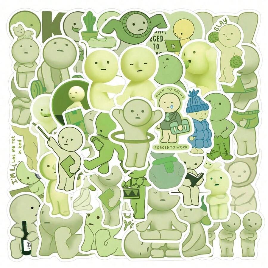 55PCS Smiski Stickers Aesthetic Vinyl Stickers Decals Scrapbook, Journaling, Laptop, Bumper, Skateboard, Water Bottles, Computer, Phone Back To School - A - 查看 1