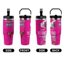 30oz  STRAWBERRY DAIQUIRI Stanley Style Tumbler Wrapped Graffiti SGRHO Mug - 白色 - 查看 5