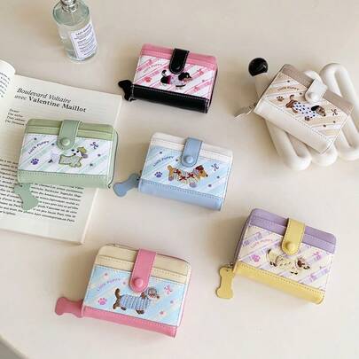 Sausage Dog Design Wallet, Fashionable Card Holder, Portable Coin Purse With Elegant Feel For Women